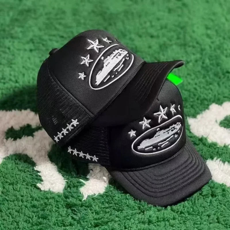 New Five Star Mesh Hat Men'S Street Hip Hop Hat Women'S Outdoor Sunshade Hat Cycling Skateboard Hat Daily Wearing Baseball Hat