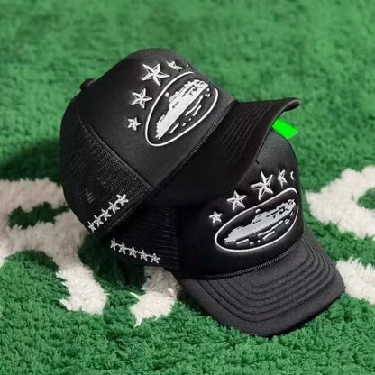 New Five Star Mesh Hat Men'S Street Hip Hop Hat Women'S Outdoor Sunshade Hat Cycling Skateboard Hat Daily Wearing Baseball Hat