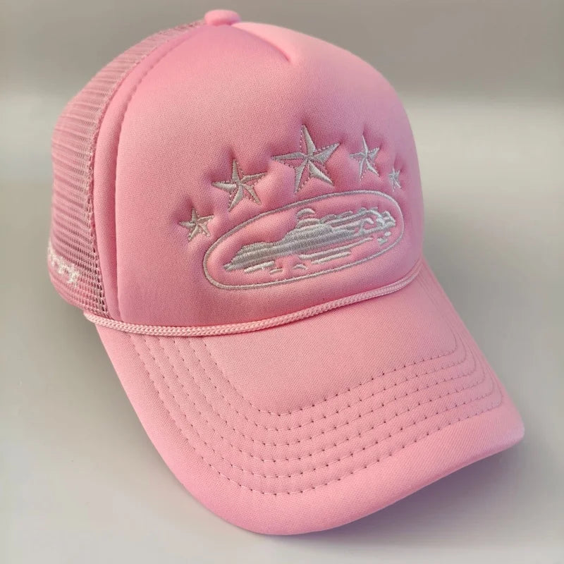 New Five Star Mesh Hat Men'S Street Hip Hop Hat Women'S Outdoor Sunshade Hat Cycling Skateboard Hat Daily Wearing Baseball Hat