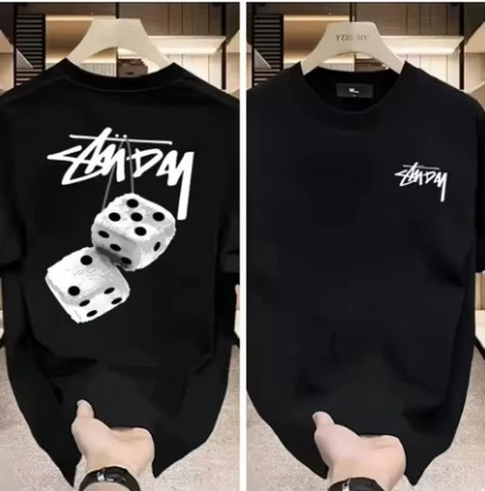 Men'S Trendy Streetwear T Shirt Short Sleeve Graphic Design Loose Casual Breathable Lightweight Summer Tee Tops
