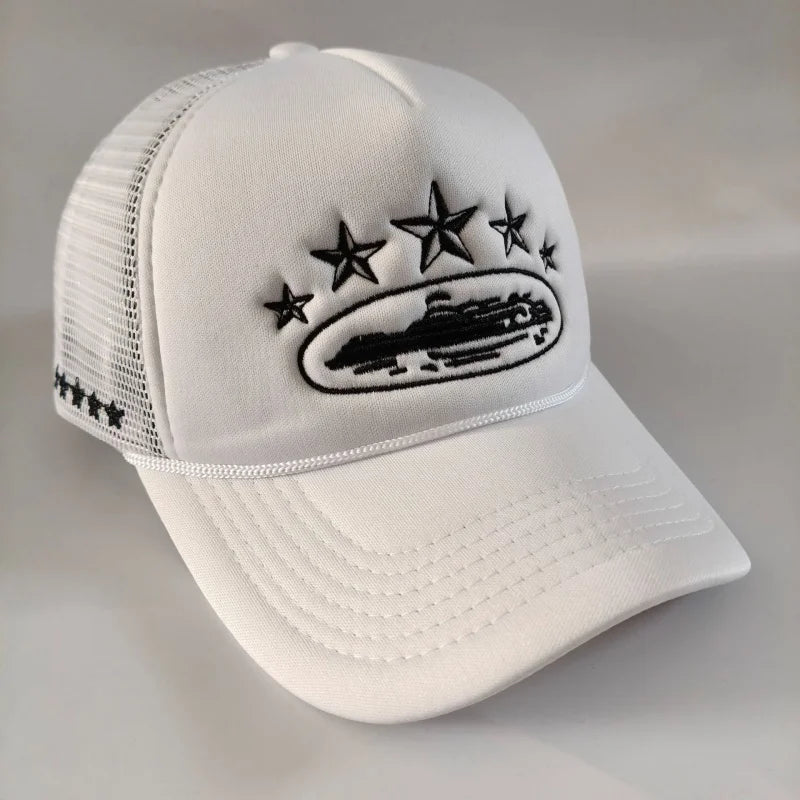 New Five Star Mesh Hat Men'S Street Hip Hop Hat Women'S Outdoor Sunshade Hat Cycling Skateboard Hat Daily Wearing Baseball Hat