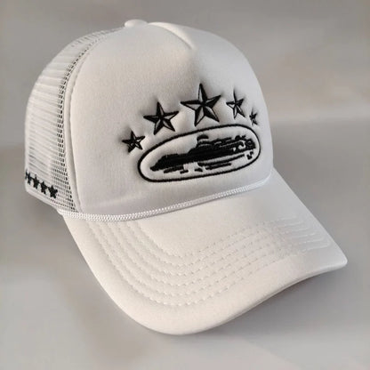 New Five Star Mesh Hat Men'S Street Hip Hop Hat Women'S Outdoor Sunshade Hat Cycling Skateboard Hat Daily Wearing Baseball Hat