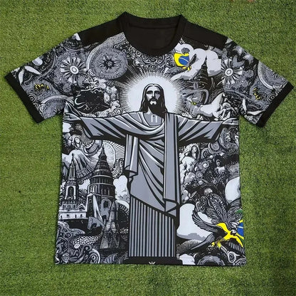 Summer Football Training Brazil Special Edition Jesus Football Jersey for Adults and Children - Outdoor Quick-Drying T-Shirt