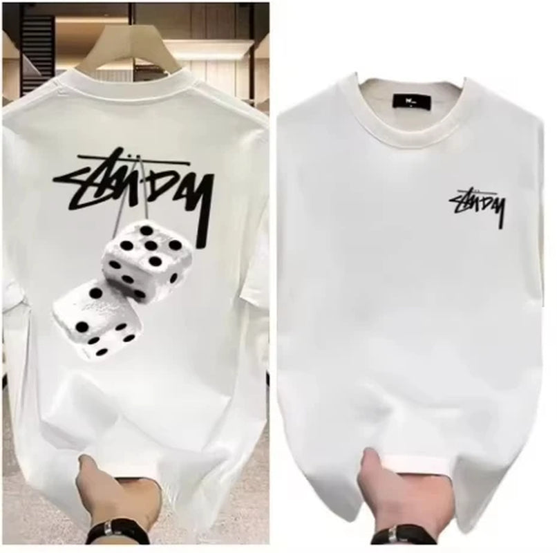 Men'S Trendy Streetwear T Shirt Short Sleeve Graphic Design Loose Casual Breathable Lightweight Summer Tee Tops