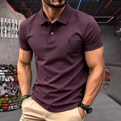 100% Pure Cotton High-End Brand Men'S Short Sleeve Polo Shirt 2026 Summer Luxury Fashion Pony Embroidery Golf Top Casual T-Shirt