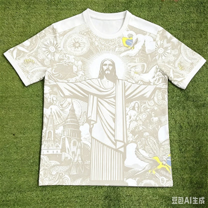 Summer Football Training Brazil Special Edition Jesus Football Jersey for Adults and Children - Outdoor Quick-Drying T-Shirt